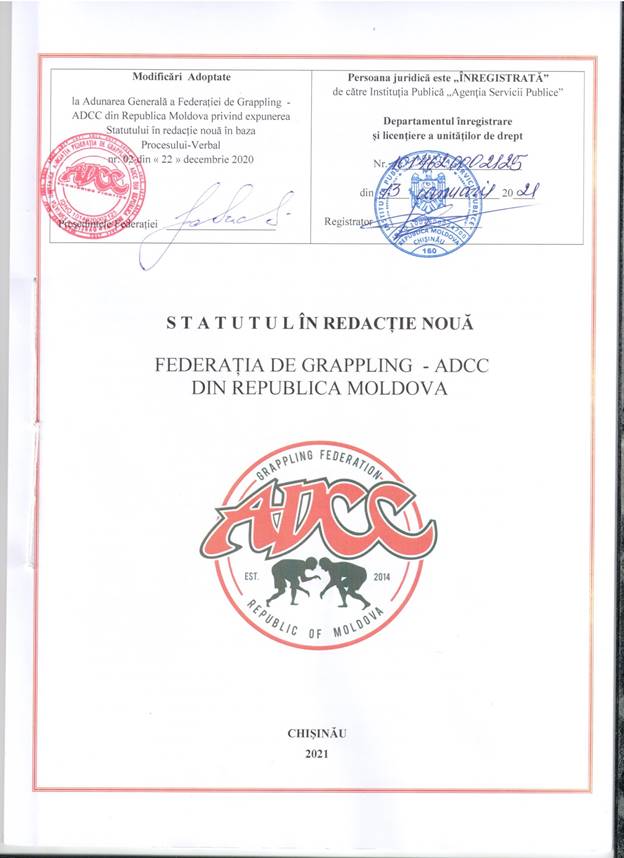 Statutul Federației de Grappling-ADCC din Republica Moldova