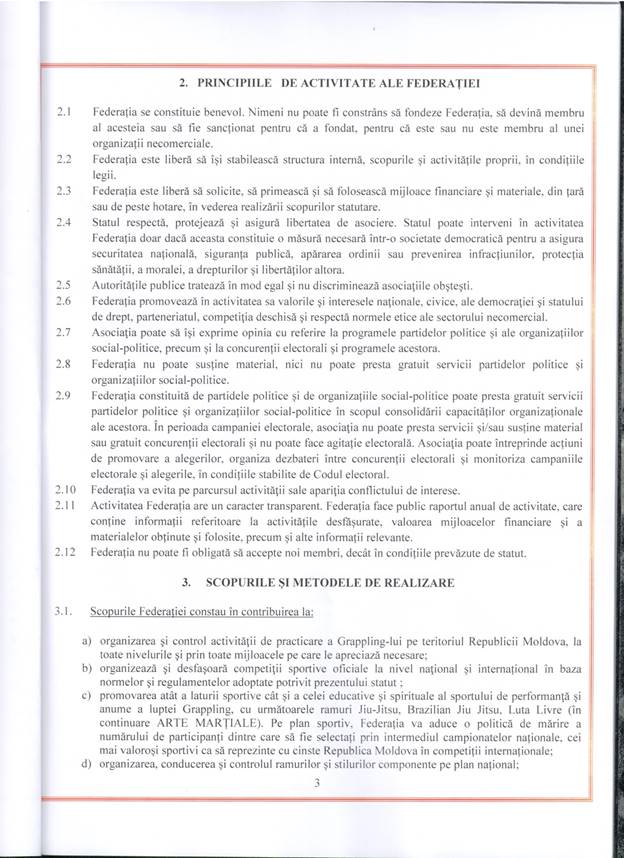 Statutul Federației de Grappling-ADCC din Republica Moldova