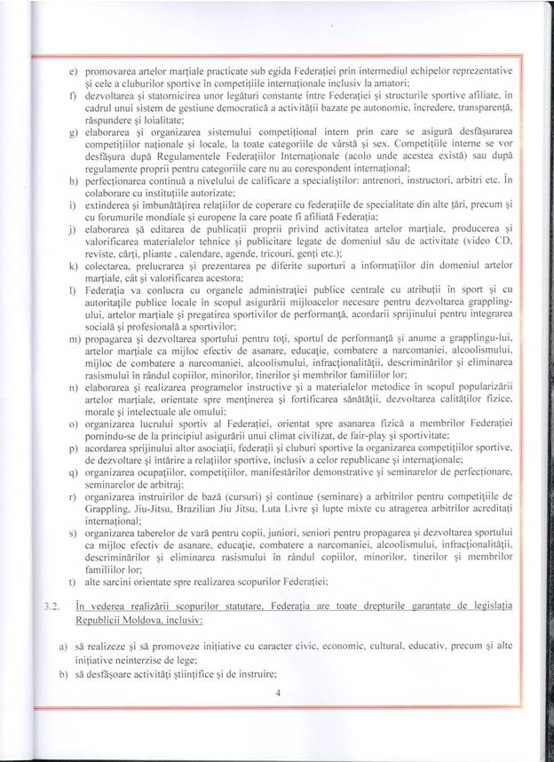 Statutul Federației de Grappling-ADCC din Republica Moldova