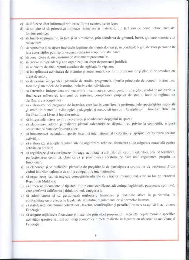 Statutul Federației de Grappling-ADCC din Republica Moldova